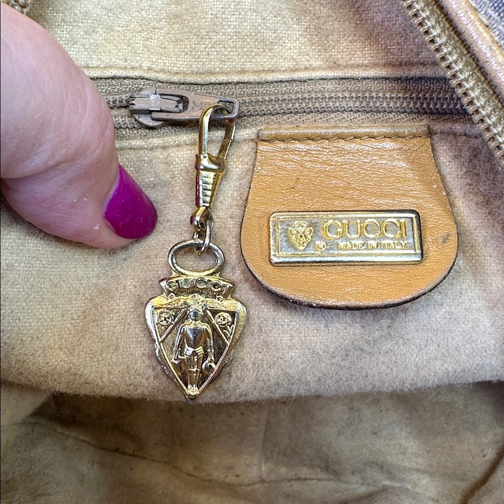 Gucci Monogram RARE Vintage 1980’s Micro GG Round Ophidia Canteen Made in Italy - Picture 10 of 14